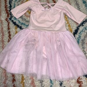 Pink Dance Costume with Tulle Skirt and Fitted Bodice